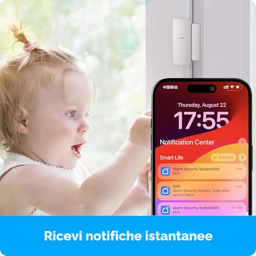 AGSHOME Wireless Home Alarm with 1080P Camera for Smart Security Scenarios, 120DB Alarm Connected to 2.4 GHz, 9 Wireless Home Alarm Kits Compatible with Alexa and Google Assistant
