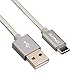 Onite 2pcs 6.6ft Braided USB Type C Data Sync Charger Cable for Samsung Galaxy S9, S8, Plus, LG V20, V30, G5, G6, Moto Z, Google Nexus 5X, 6P, Pixel XL, Lumia 950, 950XL, Oneplus 2 3 3T 5 (Gray-2x2m)