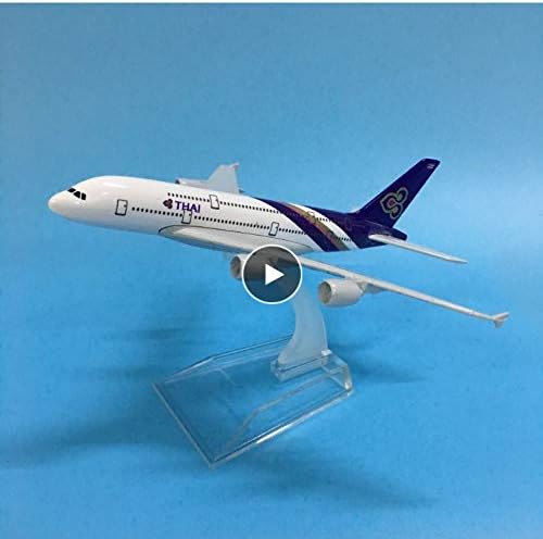 DDUUOO Plane Model 16Cm Airplane Model Thai Airways Airbus A380 Aircraft Model Diecast Metal Airplanes 1:400 Plane Toy Gift