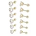 Pusheng 6 Pairs 18G Stainless Steel Stud Earrings for Men Women Tragus Cartilage Helix Barbell Earrings CZ 3-8mm Gold