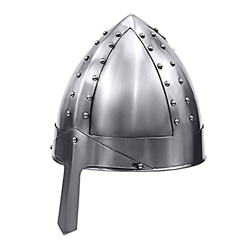 Norman Nasal Helmet Wearable - Medieval Armor Metallic One Size Fits All