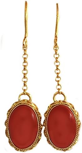Coral Earrings Summer Dream Natural Mediterranean Coral, French Wire, 925 Sterling Silver, Italian