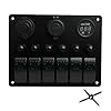 Boat-Car-Marine-Switch-Panel-6-Guang-TEQStone-LED-Rocker-Blank-Switch-Panel-with-Circuit-BreakersDigital-Voltmeter12V-Cigarette-Socket-USB-Power-Charger-AdapterGreenBlueWhiteRed Boat-Car-Marine-Switch-Panel-6-Guang-TEQStone-LED-Rocker-Blank-Switch-Panel-with-Circuit-BreakersDigital-Voltmeter12V-Cigarette-Socket-USB-Power-Charger-AdapterGreenBlueWhiteRed