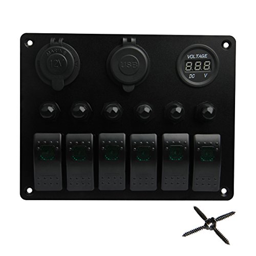 Boat Car Marine Switch Panel 6 Guang, TEQStone LED Rocker Blank Switch