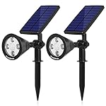 InnoGear 3rd Generation Solar Lights with Motion Activated Sensor Outdoor Spotlight Outside Landscape Garden Light LED Security Lighting Auto On/ Off for Pathway Yard Walkway Patio Deck, Pack of 2