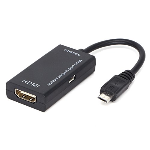 Alotm MHL 5 Pin Micro USB to HDMI Adapter Converter Cable 1080P HDTV for Android Devices Samsung Galaxy Note 4, Note Edge, S2, LG, Zte, HTC One M8, Xiaomi (Black)