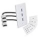 MXTECHNIC 3 Ports 4K HDMI Wall Plate Outlet Cover with 6 Inch Female to Female High Speed HDMI Pigtail Cable for Video Game Systems,TV Boxes or Other HDMI/Ethernet Channel-Enabled Devices, White