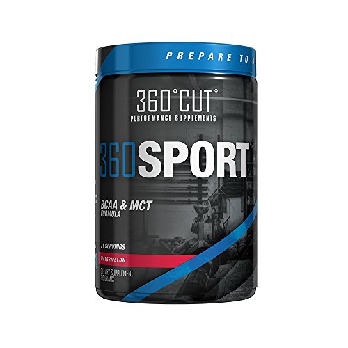 360SPORT- BCAA Branched Chain Amino Acid and MCT Oil Formula with Citrulline Malate for Optimal Athletic Performance and Recovery in Men and Women. Watermelon