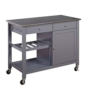 Dishy Stainless Steel Kitchen Cart On Wheels