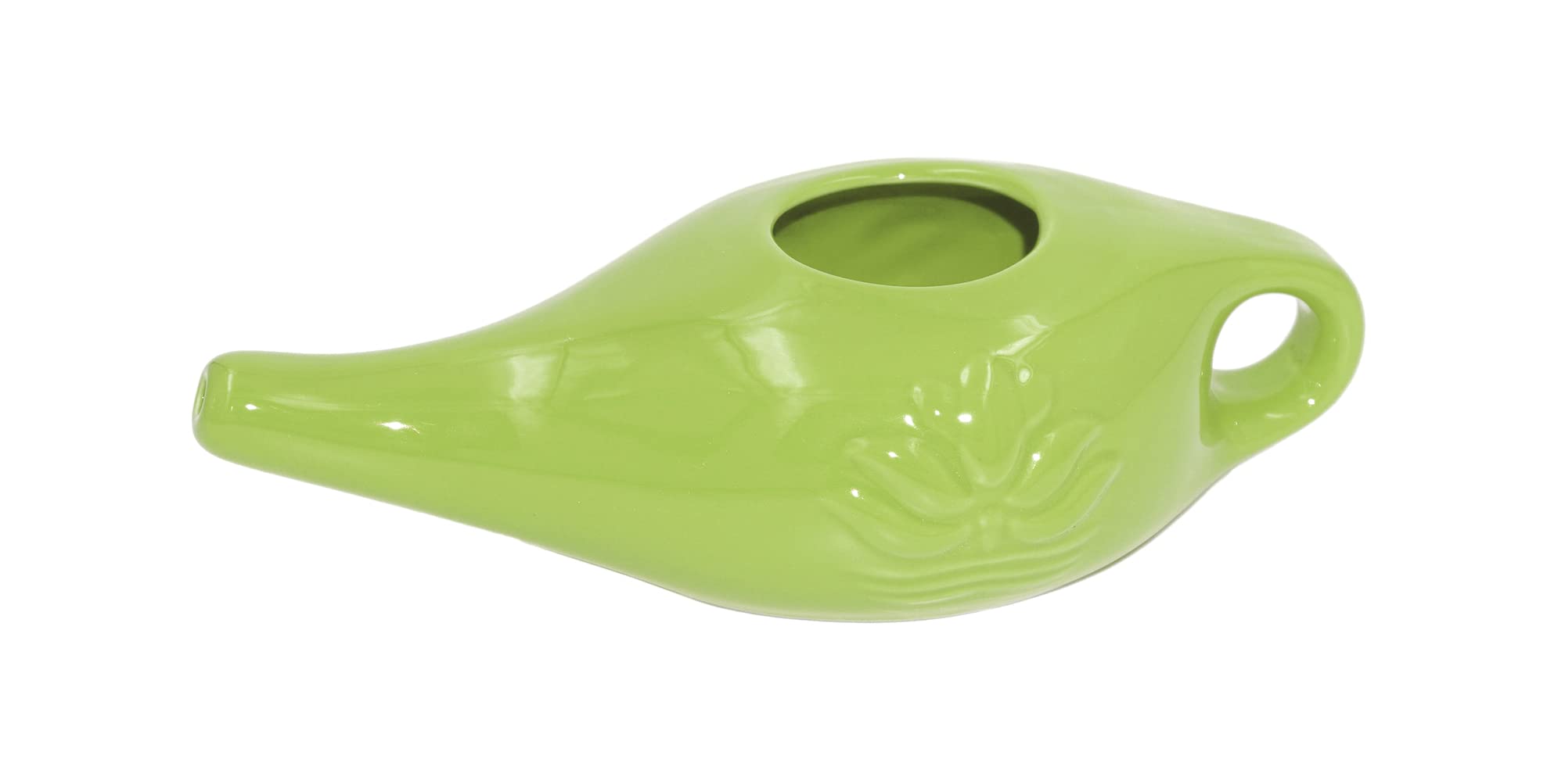 Biebri NetiPot Ceramic Nose Cleansing Jug, 250 ml, Green