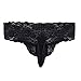 FEESHOW Men's Lace Thongs G String Underwear Crossdress Sissy Pouch Panties (Medium(Waistline:25.0-42.0