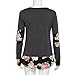 Vovotrade Women Elegant Floral Patchwork Casual Blouse Sweaters Ladies Long Sleeve T-Shirt Tops Sweatshirt (Gray, S)