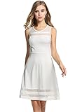 HOTOUCH Women's Slim Mesh Patchwork Sleeveless Cocktail Short Flare Dress