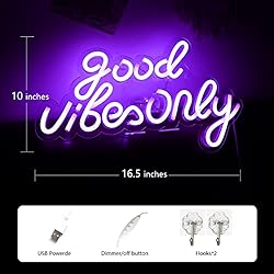 JFLLamp Good Vibes Only Neon Signs for Wall Decor