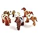Set of 6 Building Block Horses with Saddles - Custom Animal Figures
