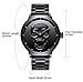 Creative Men's 3D Skull Watch Cool Stainless Steel Big Dial Vintage Boy Quartz Military Wristwatch (Black 3D Skull)