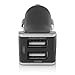 Dual USB Car Charger 3.4 Amps, 15 Watts, 5V DC (Black) by Tech Armor