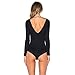 Cheapcotton Women's Cut-Out Detail On Back Bodysuit (L, BlackLongsleeve)