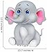 Wallmonkeys Cute Baby Elephant Cartoon Wall Decal Peel and Stick Graphic (12 in H x 10 in W) WM68830