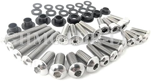GHMotor Fairings Bolts Screws Fasteners Kit Set Made in USA for 2007 2008 Yamaha R1 - Silver