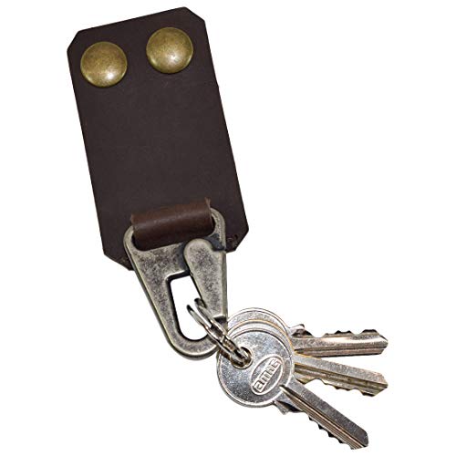 Hide DrinkThick Leather Belt Clip Key Chain Holder Hook Handmade Bourbon  Brown