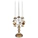 Amalfi Décor Madeleine Antique Gold Metal Candelabra Centerpiece, 3 Votive Candle Taper Candlestick Holder Accent Stand