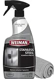 Weiman Stainless Steel Cleaner and Polish - 22 Ounces (Microfiber Cloth) - Appliance Surfaces Leave Behind a Brilliant Shine