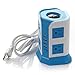 SAFEMORE USB Power Strip 8-Outlet and 4 USB Charging Ports with 6.5-Feet Cord (Blue)