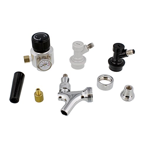 Portable Cornelius Keg Dispense Kit - Mini CO2 Regulator and Draft Beer Dispenser Keg Spout for Beer and Soda
