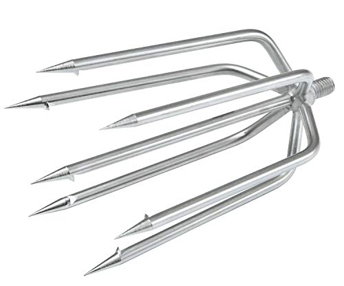 Stainless Steel 7 Prong Fishing Harpoon Gaff Barbed Diving Spears Gig with 8mm thread (7-Prong Harpoon)