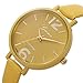 SMTSMT Women's Leather Analog Quartz Wrist Watch-Yellow