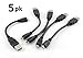 CablesOnline 5-Pack 6 inch USB 2.0 A-Type Male to Micro-B Male Charge & Sync Cable, USB-1500-5
