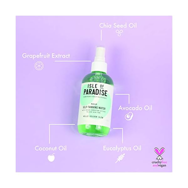 Isle of Paradise Self Tan Water Medium (200 ml) Hydrating Self Tanning Water Natural Ingredients & Vegan