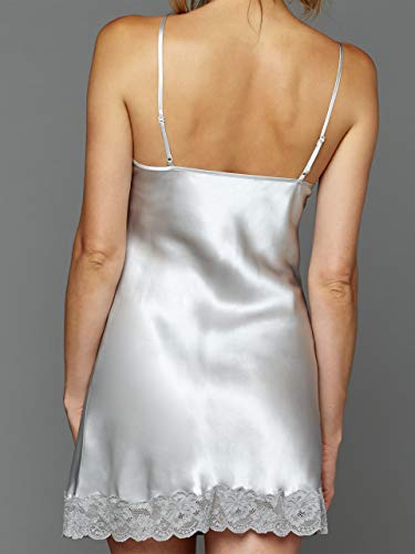Julianna Rae Women's Le Tresor 100% Silk Chemise, Rain, XS