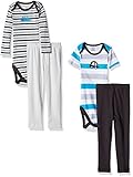 Gerber Boys' ' 4 Piece Bodysuit and Pant Set, Car, 12 Months