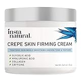 Crepe Firming Cream for Neck, Face, Chest, Legs & Arms - Tightening & Lifting, Anti-Aging, Anti-Wrinkle, Collagen Skin Repair Treatment - Made With Hyaluronic Acid, Alpha Hydroxy & Caffeine - 8 oz