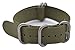 ArtStyle Watch Band with Colorful Nylon Material Strap and Heavy Duty Brushed Buckle (Armygreen, 22mm)