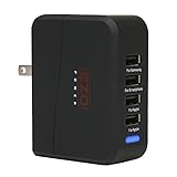 EZOPower 20W 4-Port 4A High Output USB Wall Travel Charger Adapter - Black