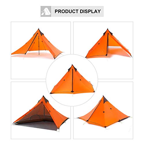 Trekkingstok, ultralichte tent voor 1 persoon, 3 seizoenen, lichte piramidetent voor bergbeklimmen, wandelen, kamperen - Image 5
