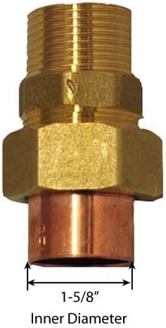 Libra Supply 1-1/2'', 1-1/2 inch, 1-1/2-inch Copper Sweat Male Union C x M (Copper + Brass) Solder Joint, (click in for more size options) Copper Pressure Pipe Fitting Plumbing Supply