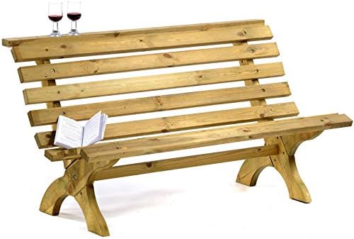BrackenStyle Lilly 3 Seat 150cm Garden Bench, Ergonomic Wood Outdoor Patio Furniture - Image 3