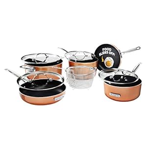 Gotham Steel Stackmaster Pots & Pans Set – Stackable 10 Piece Cookware Set Saves 30% Space, Ultra Nonstick Cast Texture…