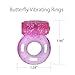 Disposable Vibrating Cock Ring - SEXY SLAVE Penis Ring with Clit Stimulator (Pack of 10, Pink, Butterfly)