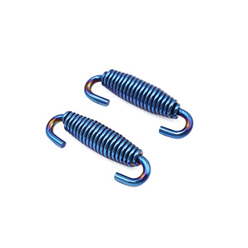 uxcell 2Pcs Blue Exhaust Muffler Silencer Deadener Springs Strainer for Motorcycle