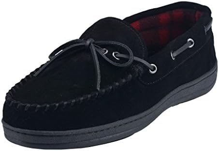 MOC PAPA Men's Leather Moccasin with Tartan Lining