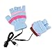 USB Heating Winter Gloves, Iusun Women Hand Warm Gloves Heated Fingerless Warmer Mitten (Blue) (A-Blue)