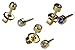 Ear Piercing Earrings 3 Pairs of 4mm 16ga Thick Post Gold with Gem Studs Hypoallergenic