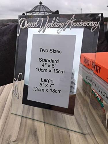 Pearl (30th) Wedding Anniversary Photo Frame Port (Milestone) Large 5” x 7”