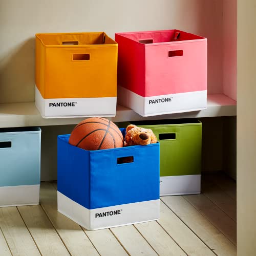 DreamHaven Scatola Portaoggetti Pieghevole A 4 Ripiani Impilabile Da 28L, In Plastica PP Blu, Con Ruote E Coperchio Trasparente
