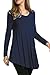HOTOUCH Women Plus Size Solid Basic Flowy Tops Spring Tunic Blouse (Dark Blue L)
